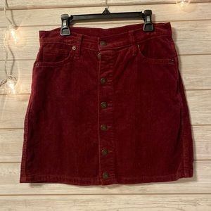 Burgundy corduroy skirt